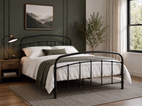 Land Of Beds Clara Black Metal Double Bed Frame1