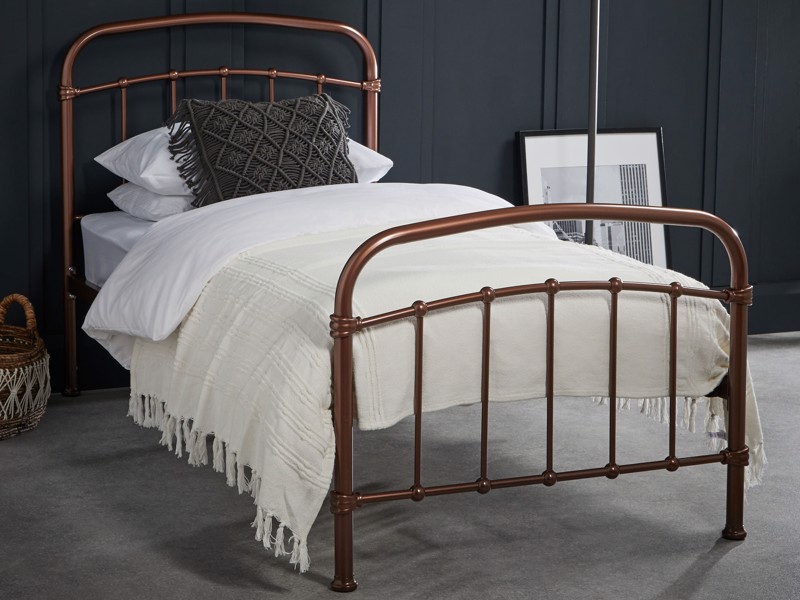 Land Of Beds Clara Copper Metal Single Bed Frame1