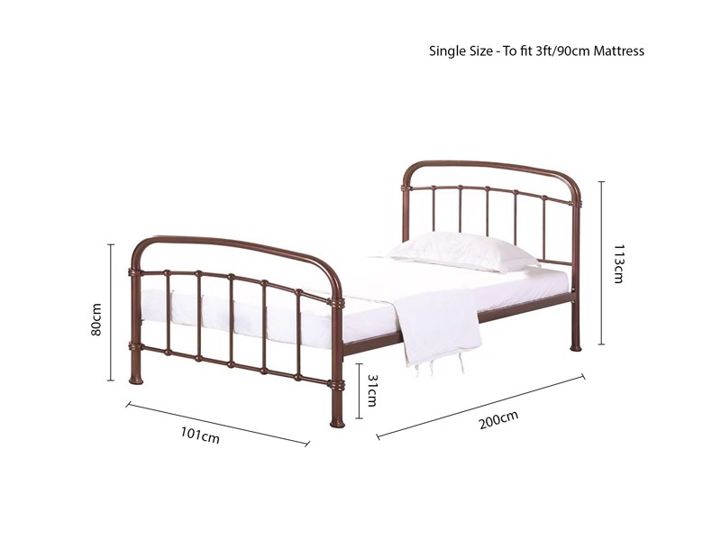 Land Of Beds Clara Copper Metal Double Bed Frame4