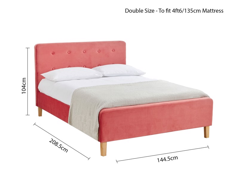 Land Of Beds Josie Coral Fabric Bed Frame5