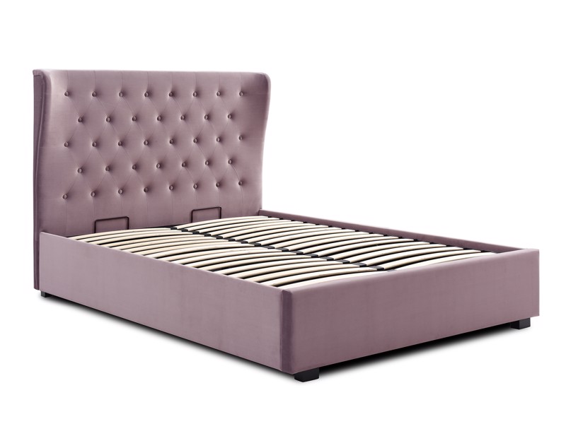 Land Of Beds Florence Pink Fabric King Size Ottoman Bed6