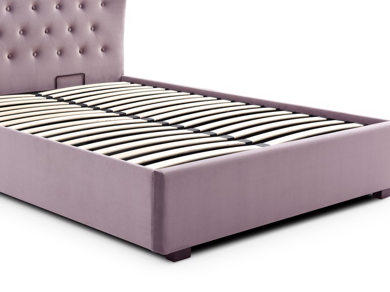 Land Of Beds Florence Pink Fabric Double Ottoman Bed8