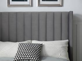 Land Of Beds Havana Dark Grey Velvet Fabric Ottoman Bed2