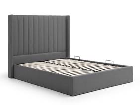 Land Of Beds Havana Dark Grey Velvet Fabric Ottoman Bed6