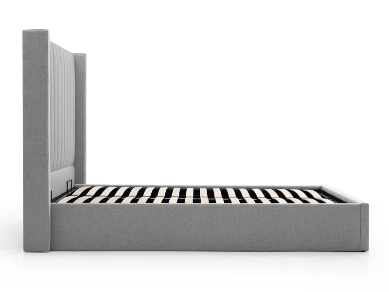 Land Of Beds Havana Light Grey Fabric Ottoman Bed4