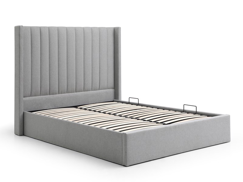Land Of Beds Havana Light Grey Fabric Ottoman Bed6