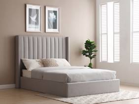 Land Of Beds Havana Light Grey Fabric Ottoman Bed1