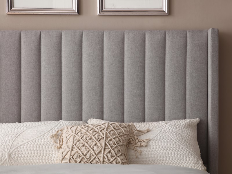Land Of Beds Havana Light Grey Fabric Ottoman Bed2