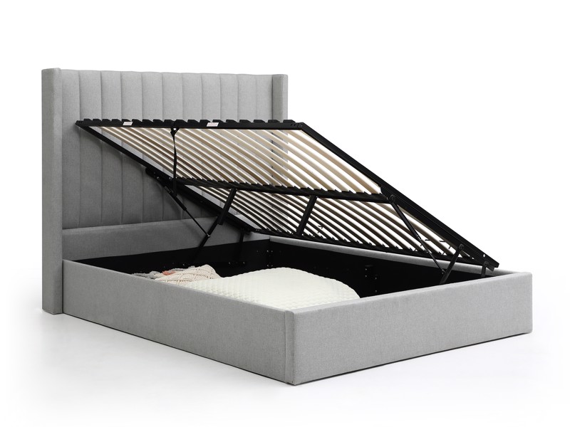 Land Of Beds Havana Light Grey Fabric Ottoman Bed5
