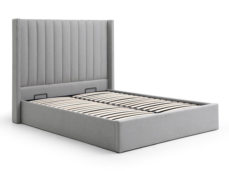 Land Of Beds Havana Light Grey Fabric Ottoman Bed8