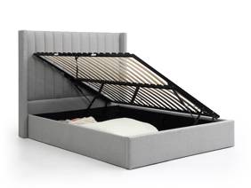 Land Of Beds Havana Light Grey Fabric Ottoman Bed5