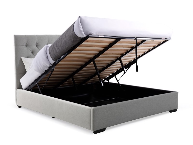 Land Of Beds Miami Grey Fabric Ottoman Bed4