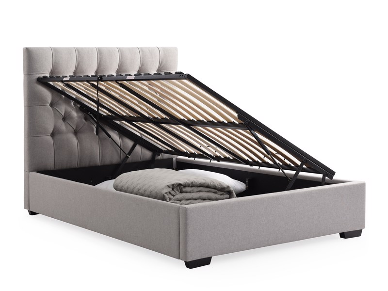 Land Of Beds Miami Grey Fabric Ottoman Bed6