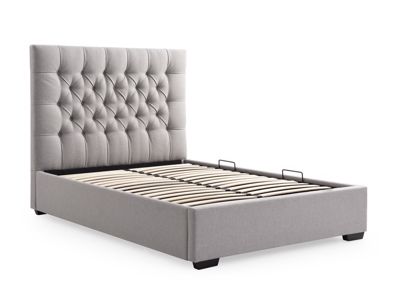 Land Of Beds Miami Grey Fabric Super King Size Ottoman Bed7