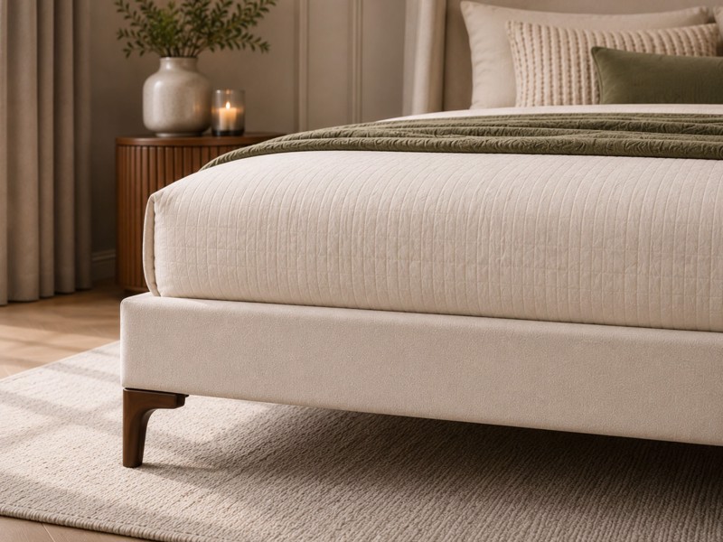 Land Of Beds Eden Beige Fabric Super King Size Bed Frame5