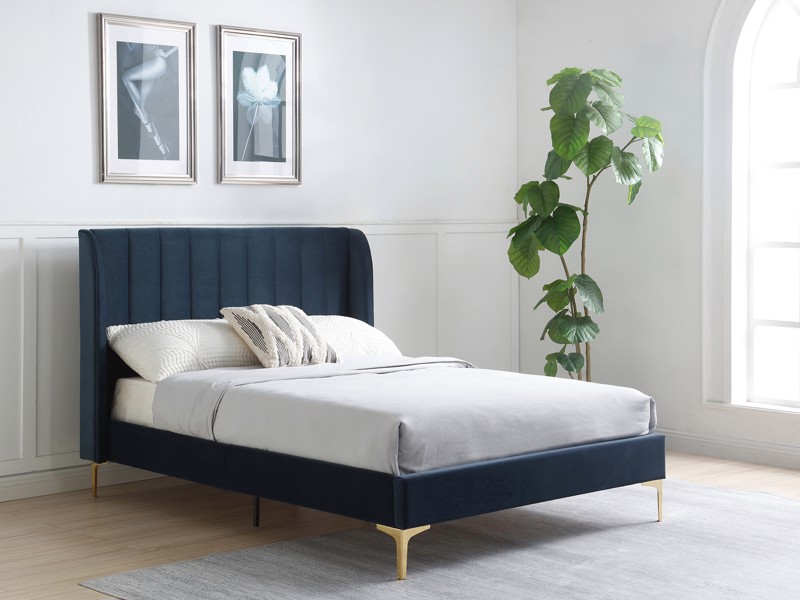 Land Of Beds Vienna Ink Fabric Bed Frame1