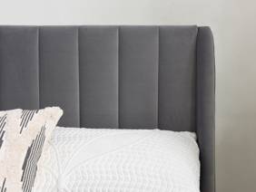 Land Of Beds Vienna Dark Grey Fabric Bed Frame2