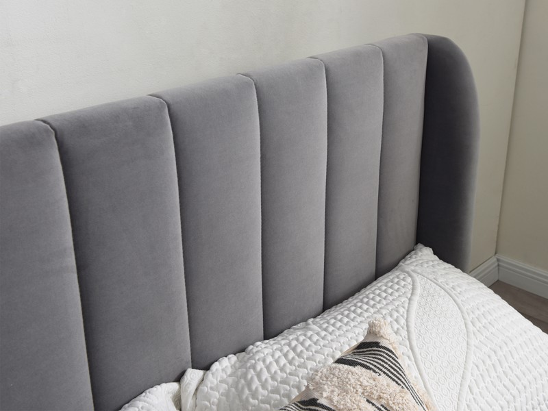 Land Of Beds Vienna Dark Grey Fabric Bed Frame2