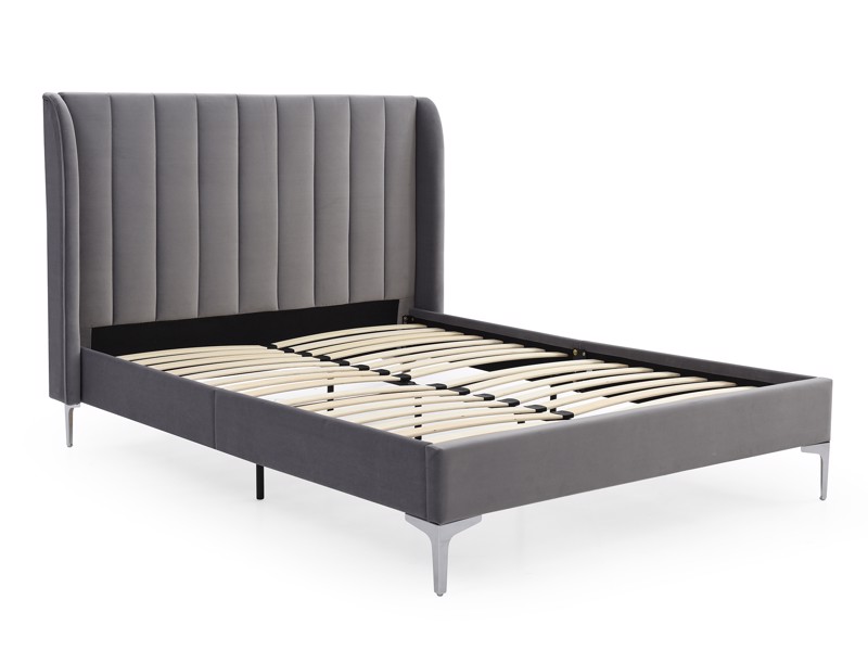 Land Of Beds Vienna Dark Grey Fabric Bed Frame3