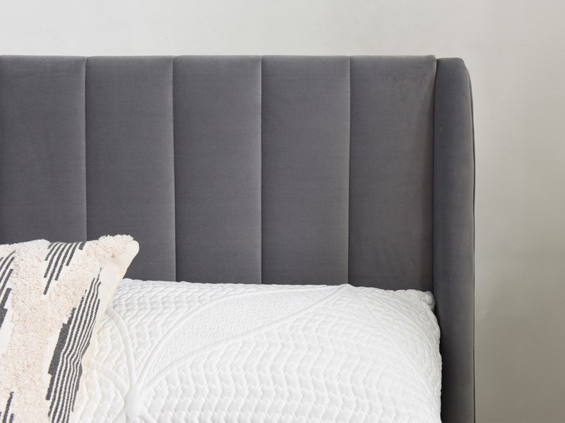 Land Of Beds Vienna Dark Grey Fabric Bed Frame5