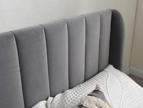 Land Of Beds Vienna Dark Grey Fabric Bed Frame2