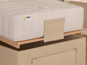 MiBed Small Single - CLEARANCE STOCK - Ronnie Beige Regent Headboard with Dreamworld Lindale Pocket Adjustable Bed3