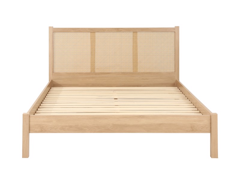 Land Of Beds Marsaille Oak Finish Wooden Bed Frame7