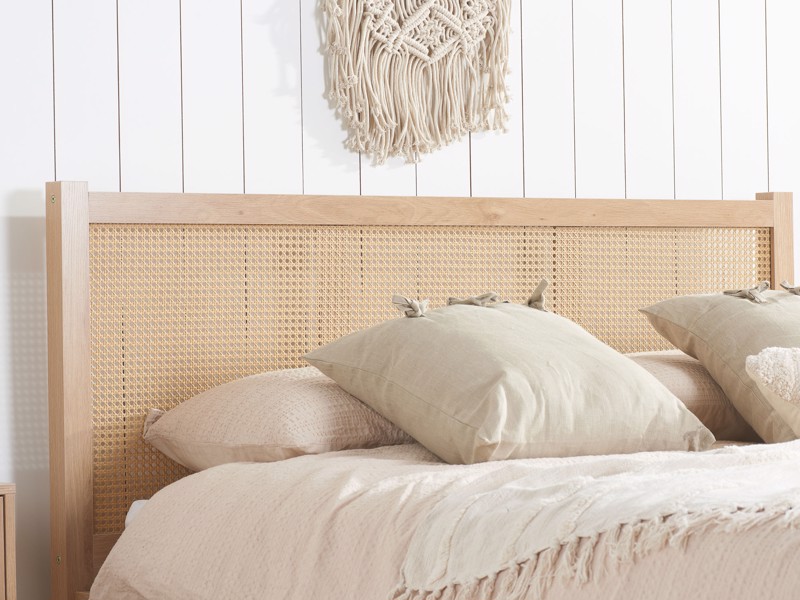 Land Of Beds Marsaille Oak Finish Wooden Bed Frame4