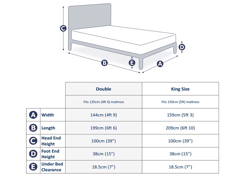 Land Of Beds Marsaille Oak Finish Wooden Bed Frame6