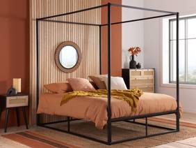 Land Of Beds Lorient Black Metal Bed Frame1
