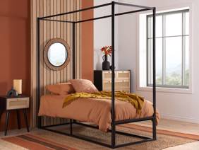 Land Of Beds Lorient Black Metal Bed Frame2