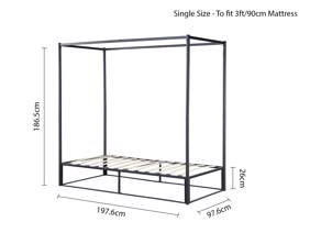 Land Of Beds Lorient Black Metal Bed Frame5