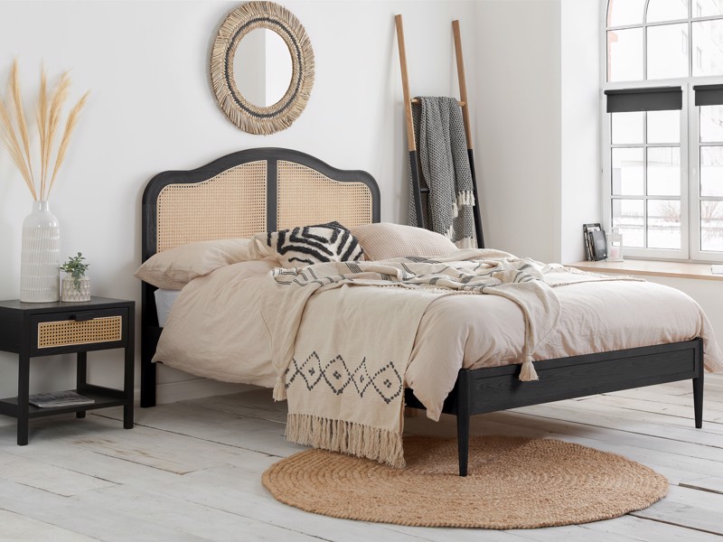 Land Of Beds Paris Black Wooden Bed Frame1