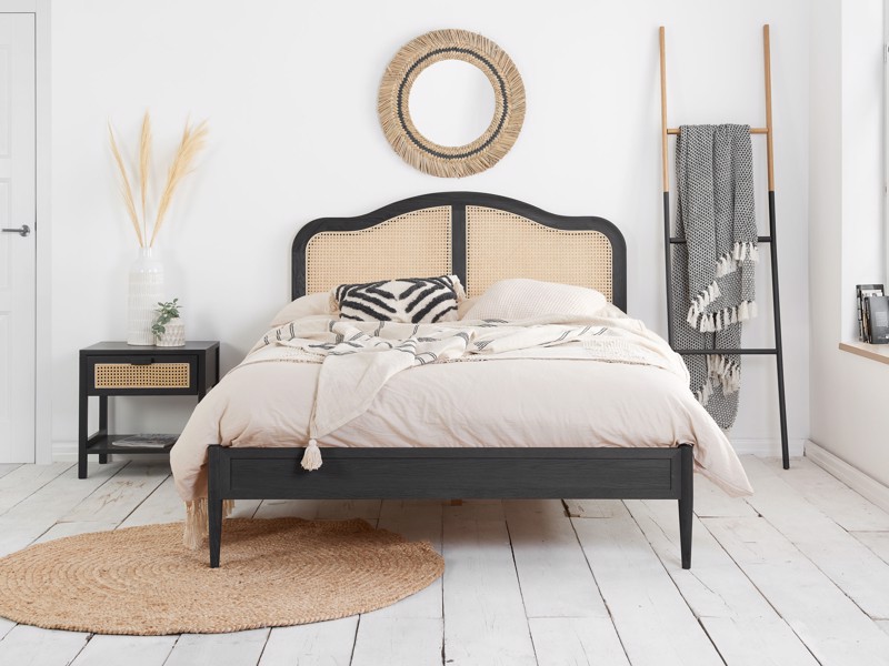 Land Of Beds Paris Black Wooden Bed Frame2