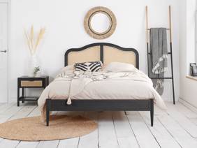 Land Of Beds Paris Black Wooden Bed Frame2