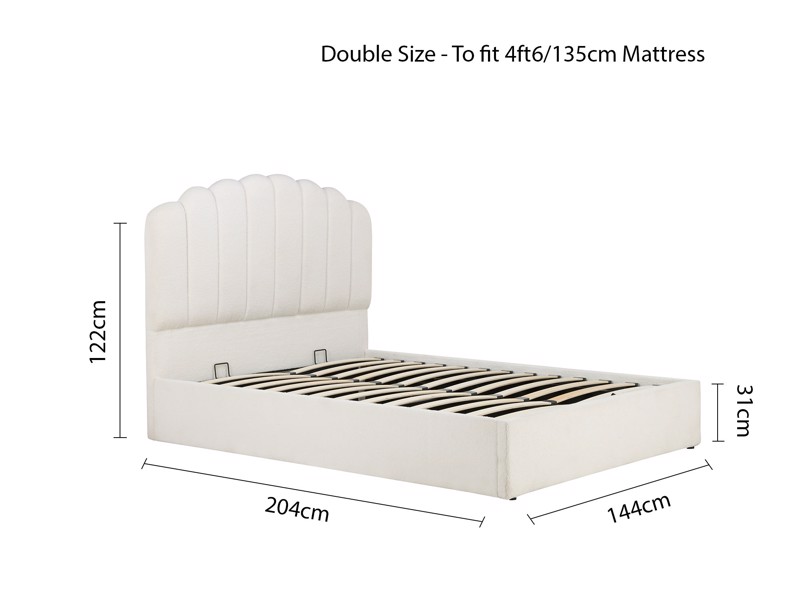 Land Of Beds Milan White Fabric Ottoman Bed7