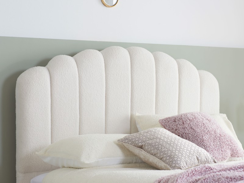 Land Of Beds Milan White Fabric King Size Ottoman Bed4