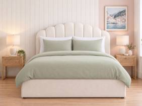Land Of Beds Milan White Fabric Ottoman Bed3