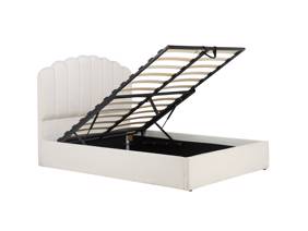 Land Of Beds Milan White Fabric Ottoman Bed6