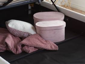Land Of Beds Milan White Fabric Ottoman Bed5