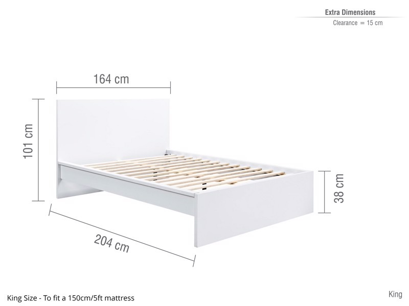 Land Of Beds Sintra White Wooden Bed Frame4