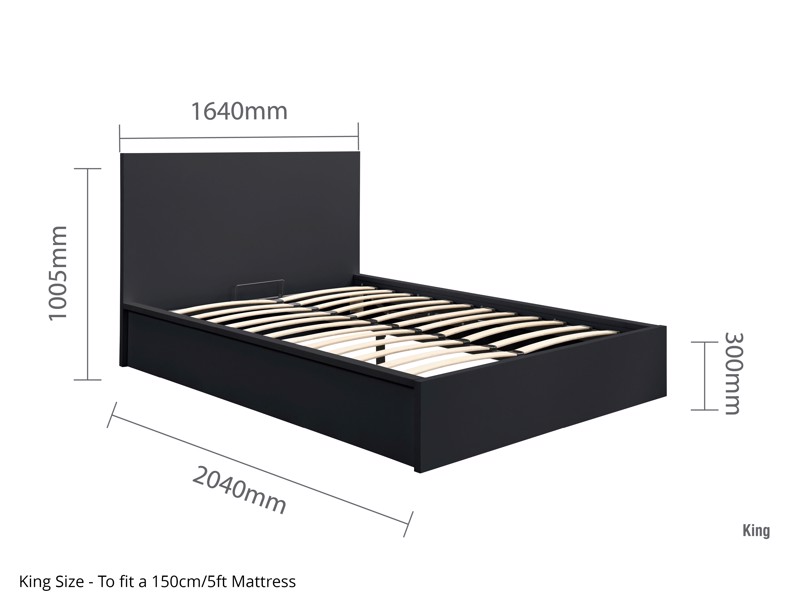 Land Of Beds Sintra Black Wooden Ottoman Bed6