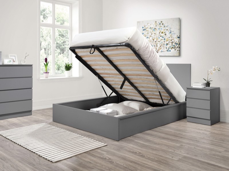 Land Of Beds Sintra Grey Wooden Ottoman Bed2