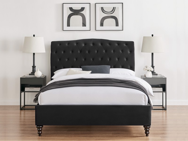 Land Of Beds Bridgerton Black Fabric Bed Frame3