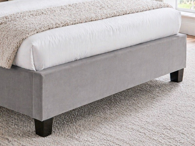 Land Of Beds Brimsley Silver Grey Fabric Bed Frame4
