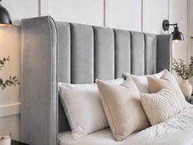 Land Of Beds Brimsley Silver Grey Fabric Bed Frame3