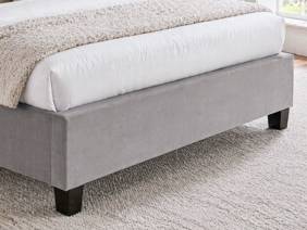 Land Of Beds Brimsley Silver Grey Fabric Bed Frame4