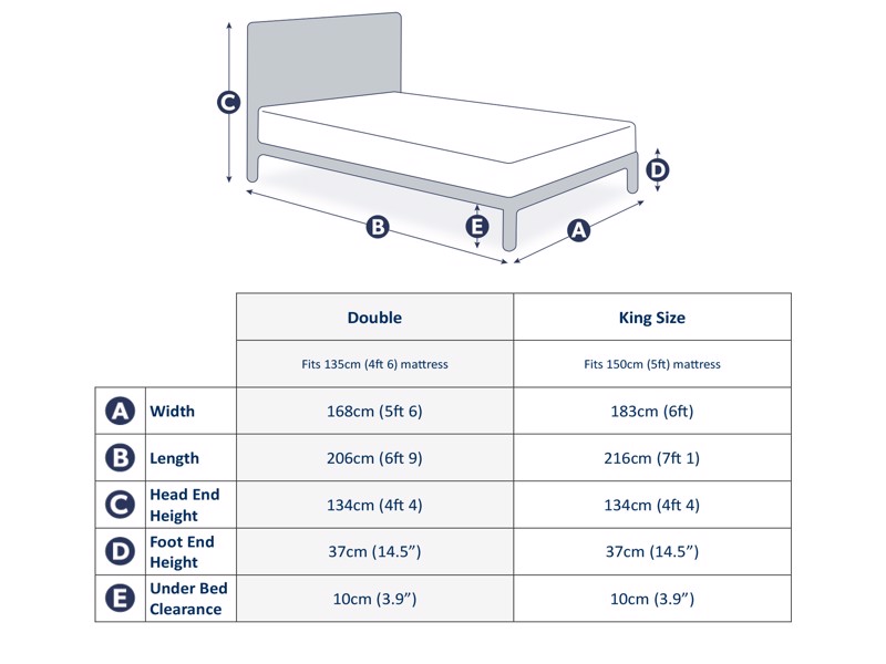 Land Of Beds Brimsley Silver Grey Fabric Bed Frame5