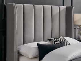 Land Of Beds Brimsley Silver Grey Fabric Bed Frame2
