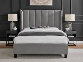 Land Of Beds Brimsley Silver Grey Fabric Bed Frame3